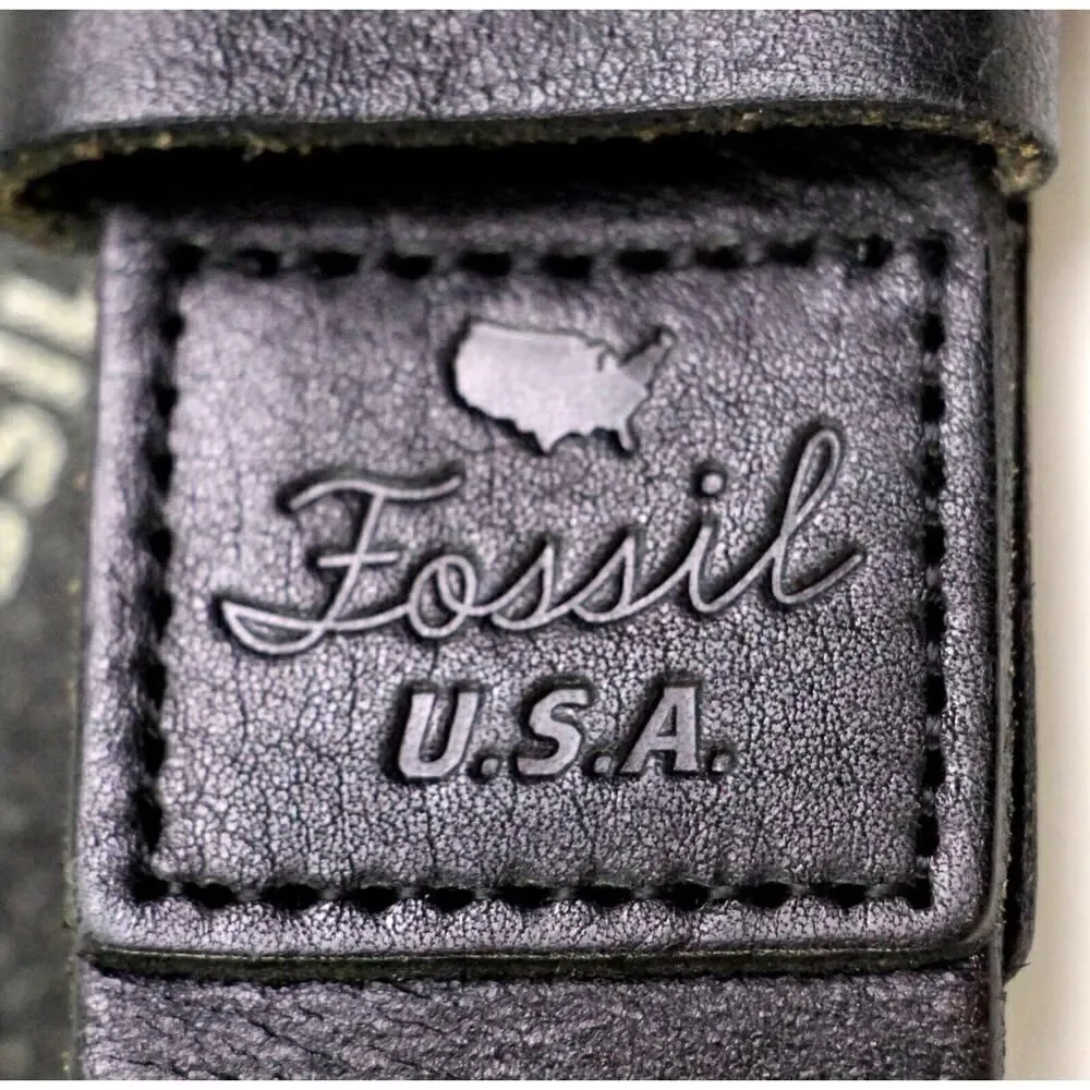 Fossil USA BLACK GENUINE LEATHER 1 1/2